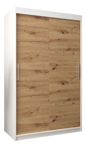 Šatní skříň 120 cm Toki (Bílá matná + Dub artisan)