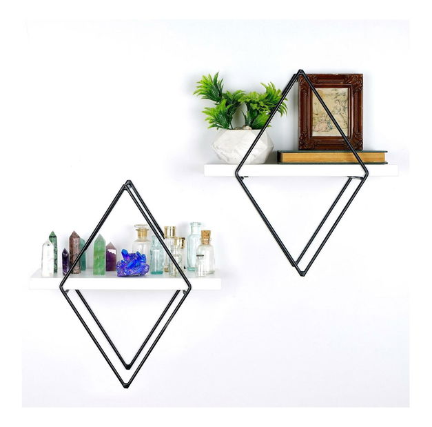 Dekorativní nástěnná police Duvelo 15 (bílá)