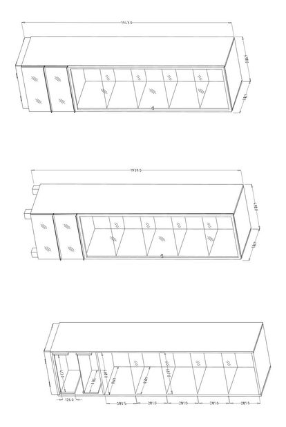 Závěsná Vitrína Henry Typ 05 (šedá + šedý vysoký lesk)