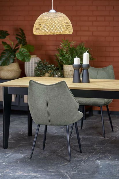 Jídelní stůl Emilo 120 (bílý mramor + černá) (pro 4 osoby)