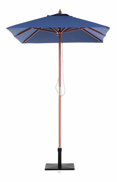 Zahradní slunečník 144 cm FLAME (dřevo) (námořnická modrá)