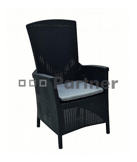 Zahradní kreslo Axel (antracit) (um. ratan)