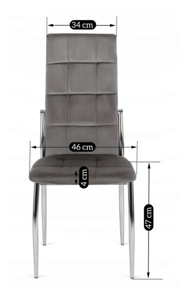 Jídelní židle Marinaleda (šedá látka)