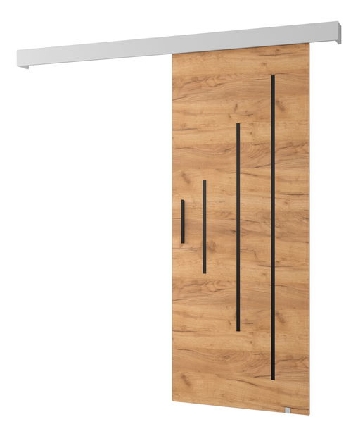 Posuvné dveře 90 cm Sharlene Y (craft zlatý + bílá matná + černá)