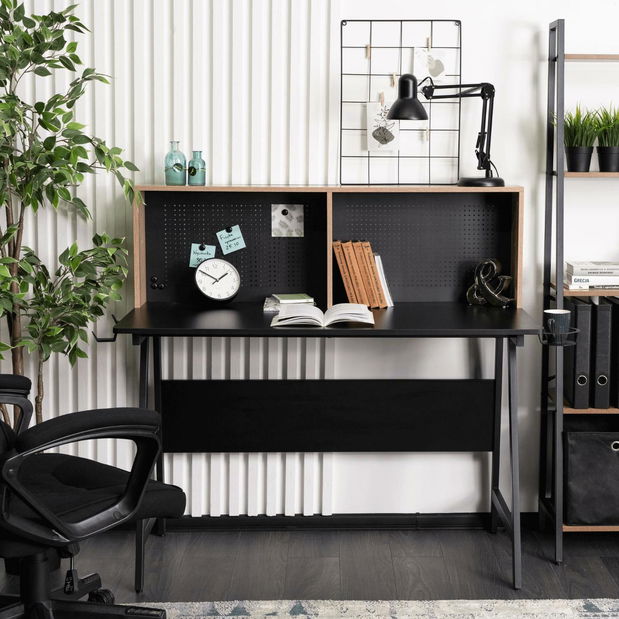 Psací stolek Ivuma (černá + dub sonoma)