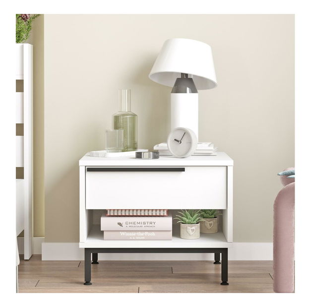 Noční stolek Otto 14 (bílá + černá)