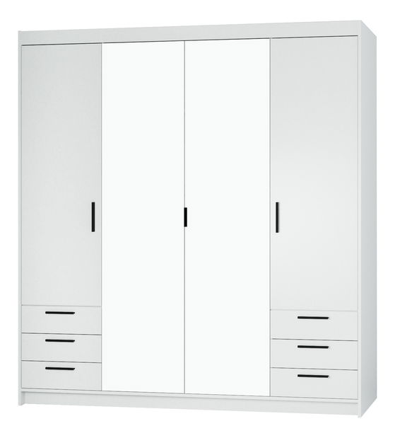 Šatní skříň se zrcadlem Elanor VI (bílá)