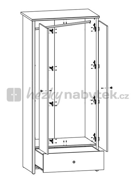 Šatní skříň BRW Porto SZF2D1S