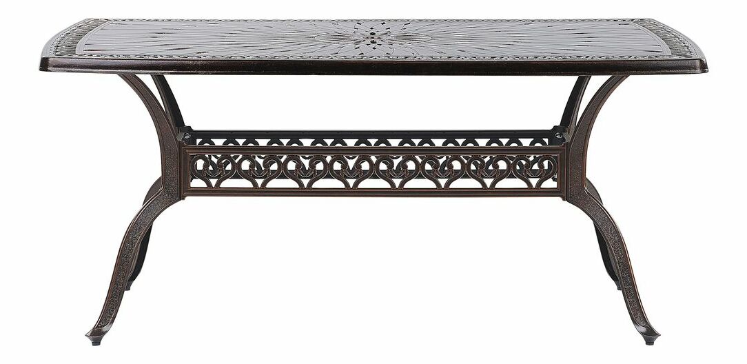 Zahradní stůl 165 cm LIZZI (hliník) (hnědá) (pro 6 osob)