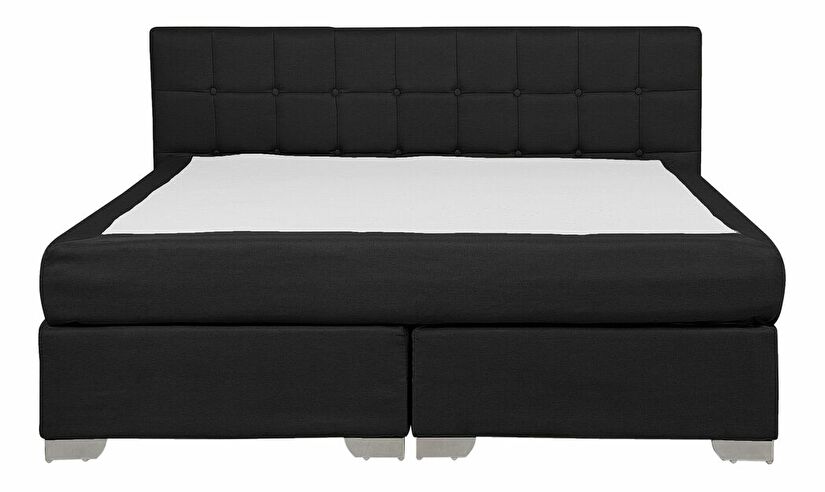 Manželská postel Boxspring 160 cm ADIR (s matracemi) (černá)