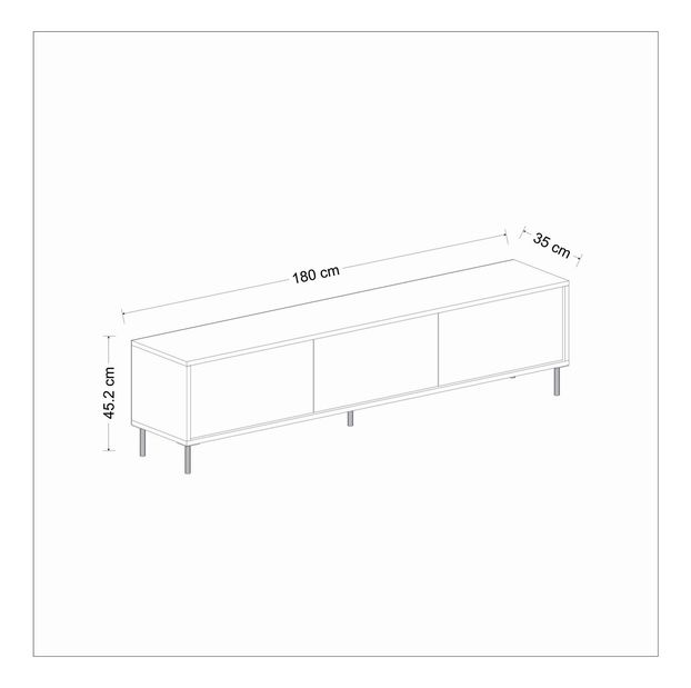 TV stolek/skříňka Mameny 2 (bílá + zlatá)