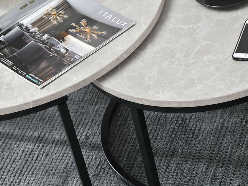 Konferenční stolek Kolja Zest Xl (šedá + černá)