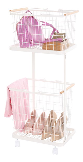 Regál s košíky Dagmar (bílá)