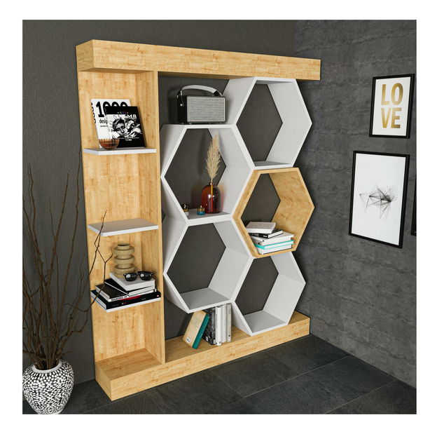 Regál Salix (bílá + dub) *bazar