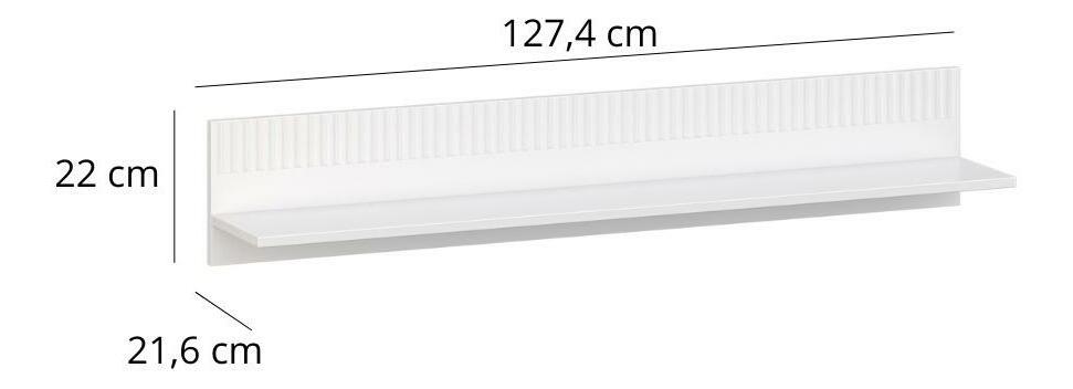 Nástěnná police Vejares (bílá + dub evoke)