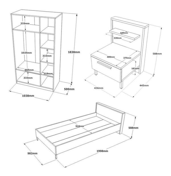  Studentský pokoj Penami 4 (hnědá + šedá)