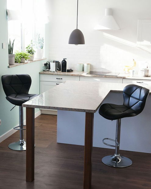 Set 2 ks. barových židlí VILLE (černá)