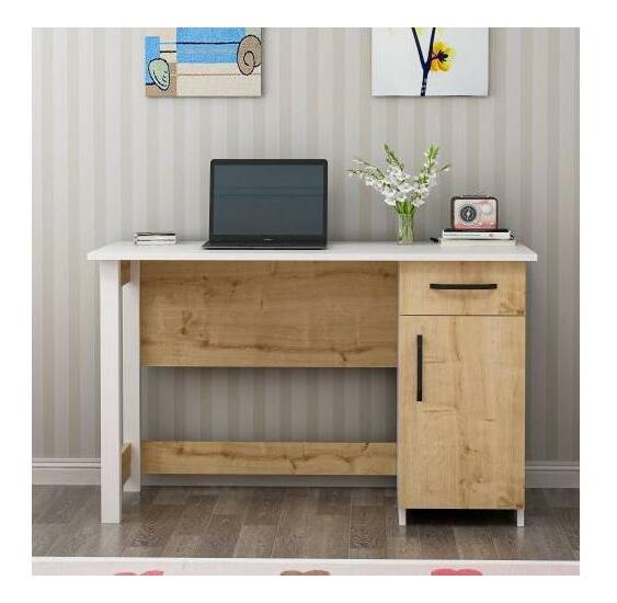PC stolek Nudala (bílá + dub)