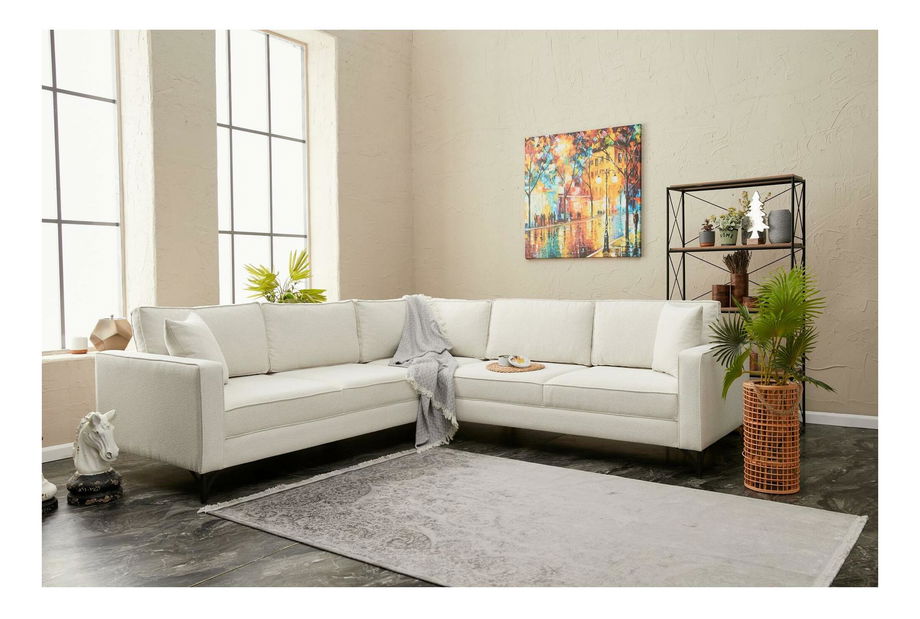 Rohová sedačka Berlunetta (krémová + černá)