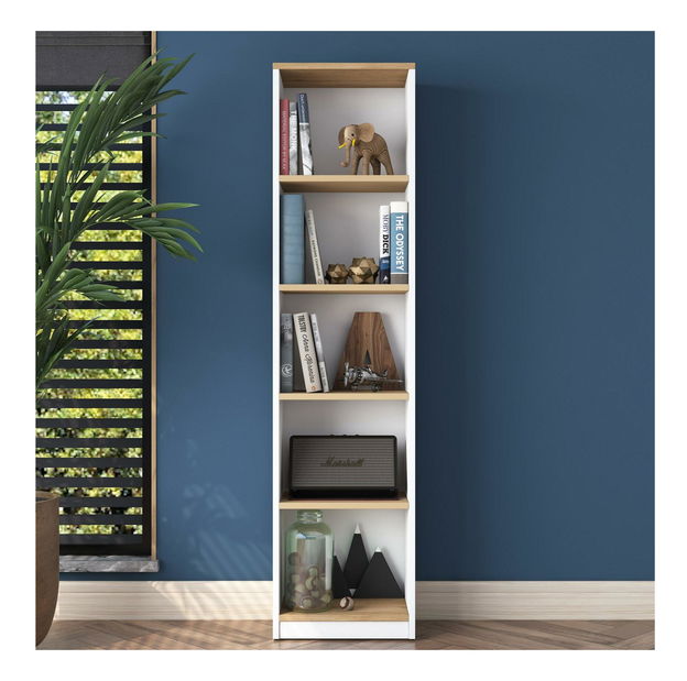 Regál Tedene 3 (bílá + ořech)