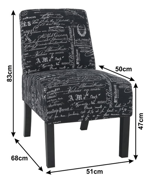 Křeslo Henriot (černo bílý vzor)