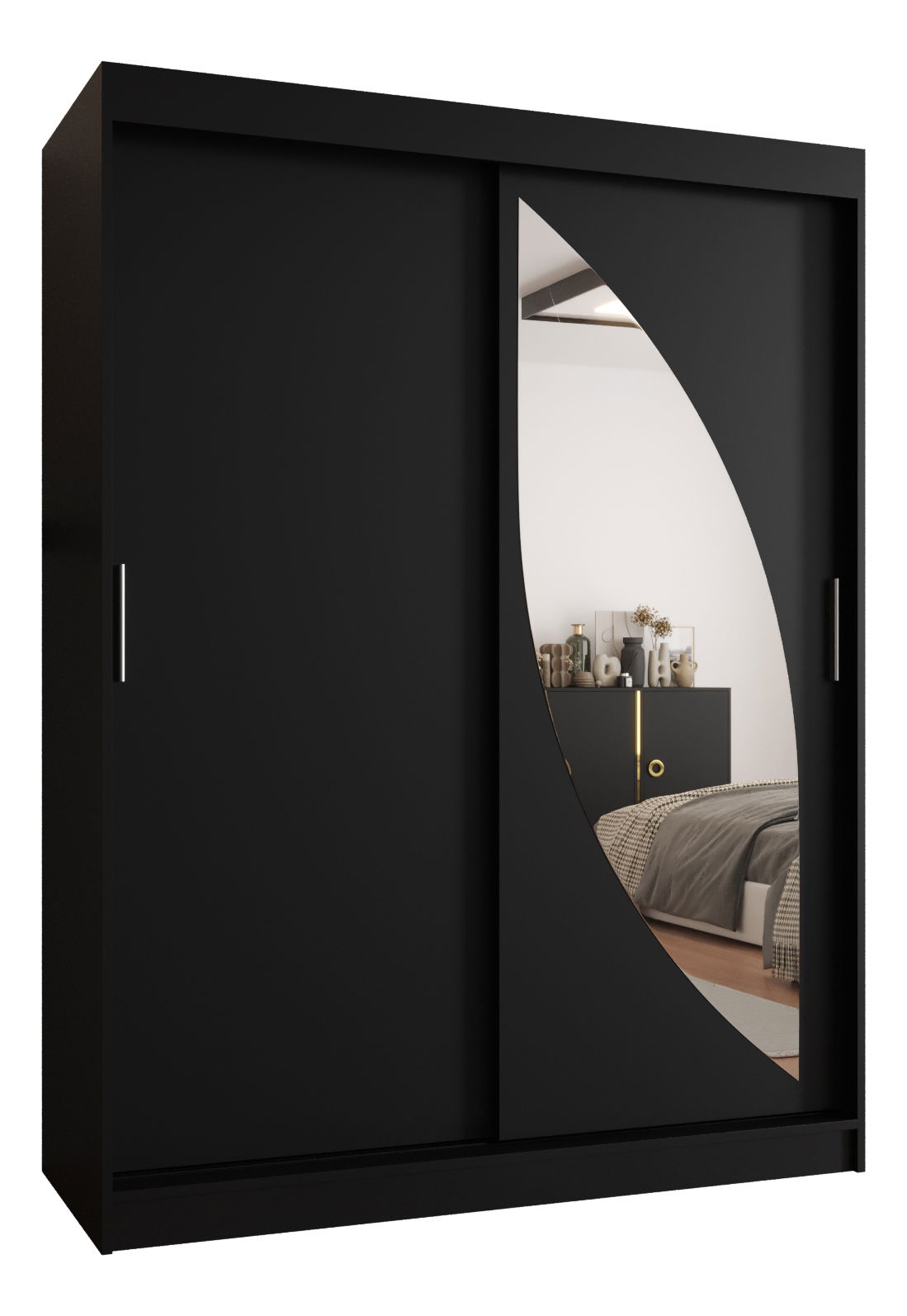 Šatní skříň 150 cm Milain (černá)