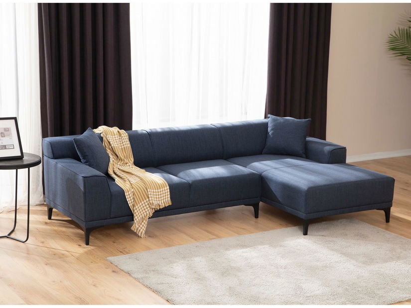 Rohová sedačka Petrafonzo (P) (modrá + černá)