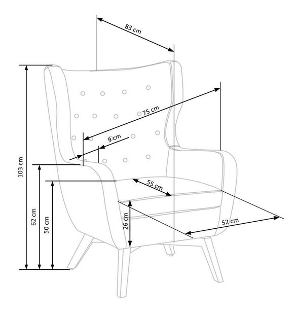 Křeslo Margart (tmavě zelená)