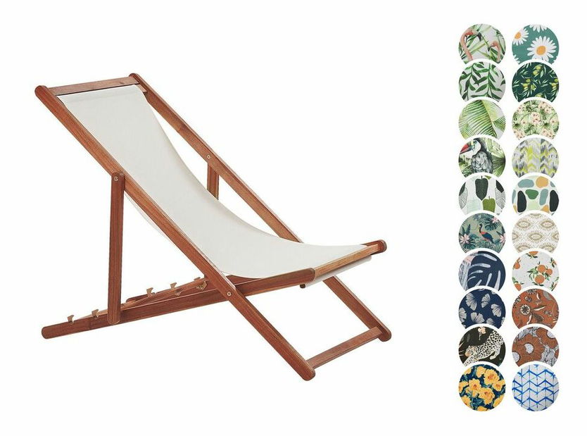 Zahradní lehátko se 2 náhradními potahy Antio (tmavé dřevo)