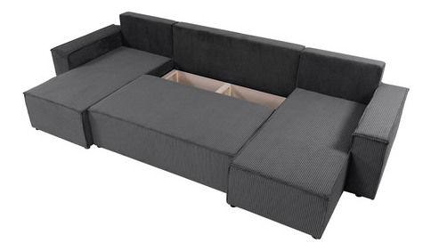 Rohová sedačka U Kasuna U (tmavě zelená + černá) (s úl. prostorem)