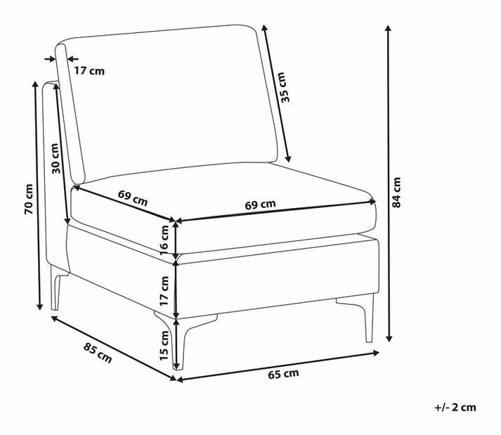 Modul rohové sedací soupravy EVENA (zelená)