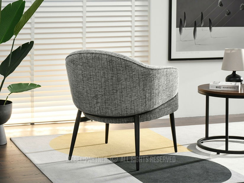 Křeslo Alfredo (šedá + černá)