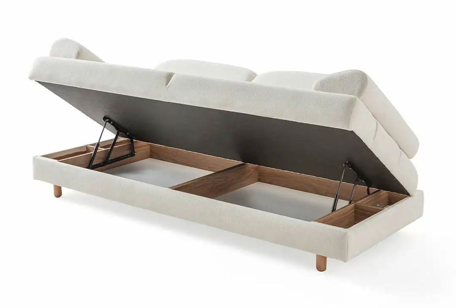 Rozkládací pohovka Arina (krémová) (s úl. prostorem) 1