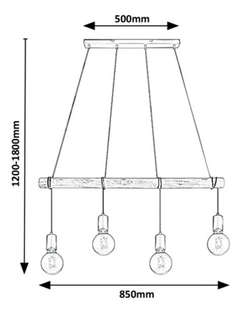 Závěsné svítidlo Chapman D 3979 (přírodní + černá matná)