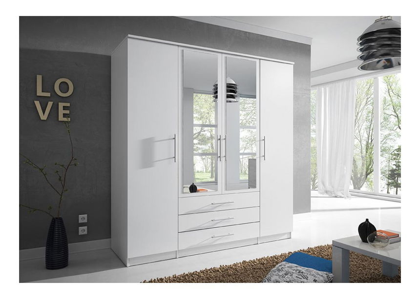 Šatní skříň Svalga 4D (bílá)