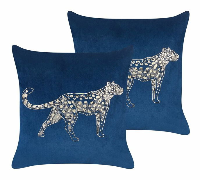 Sada 2 ozdobných polštářů 45 x 45 cm Marina (modrá)