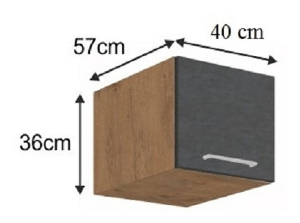 Horní kuchyňská skříňka 40 NAGU-36 1F Velaga (šedá matná + dub lancelot)