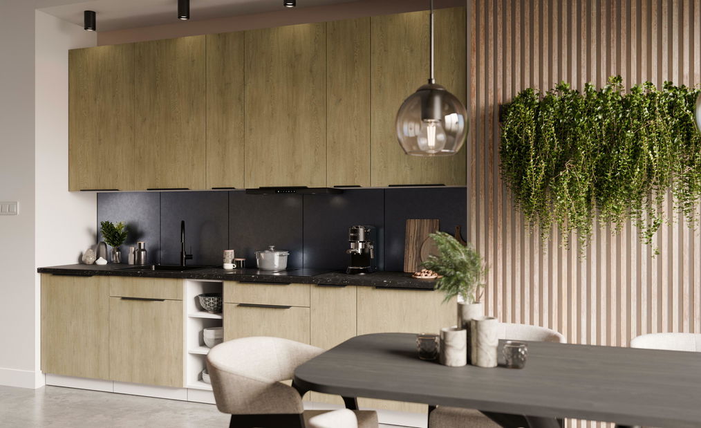 Kuchyně 300 cm Carminia 4 (dub cremona + bílá)