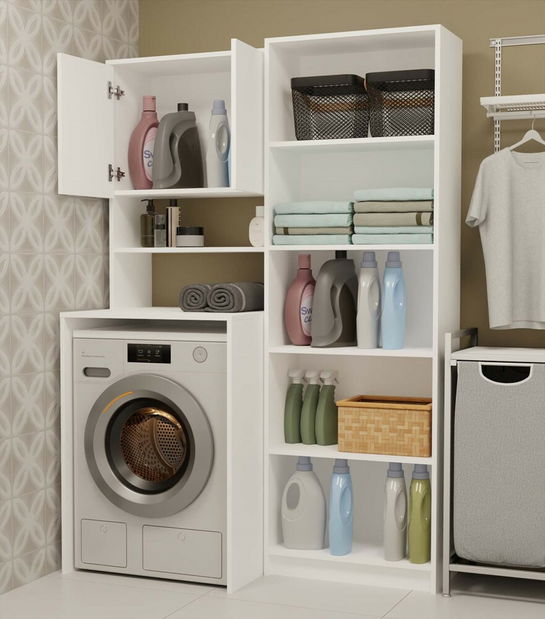 Skříňka nad pračku Perdieron 3 (bílá)