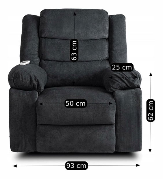 Masážní křeslo Jornaleros (černá látka)