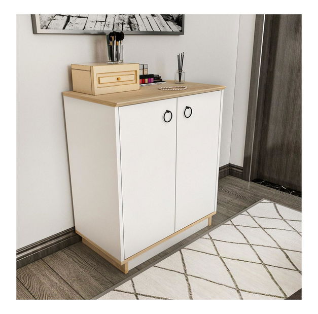 Skříňka Nuanseta (bílá + dub)