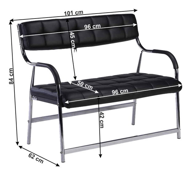 2-miestna lavička Ilko (černá)