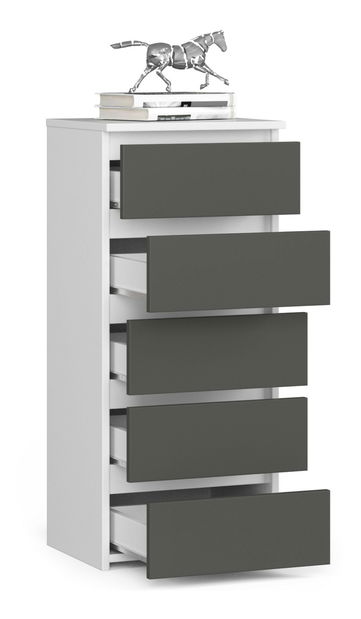 Komoda Cipriano III (bílá + šedá) *výprodej
