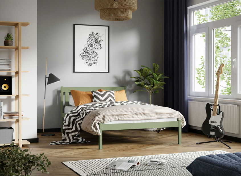 Dětská postel 120x200 cm Teans (olivová) (s roštem)