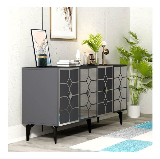 Skříňka Kavesi 1 (antracit + stříbrná)