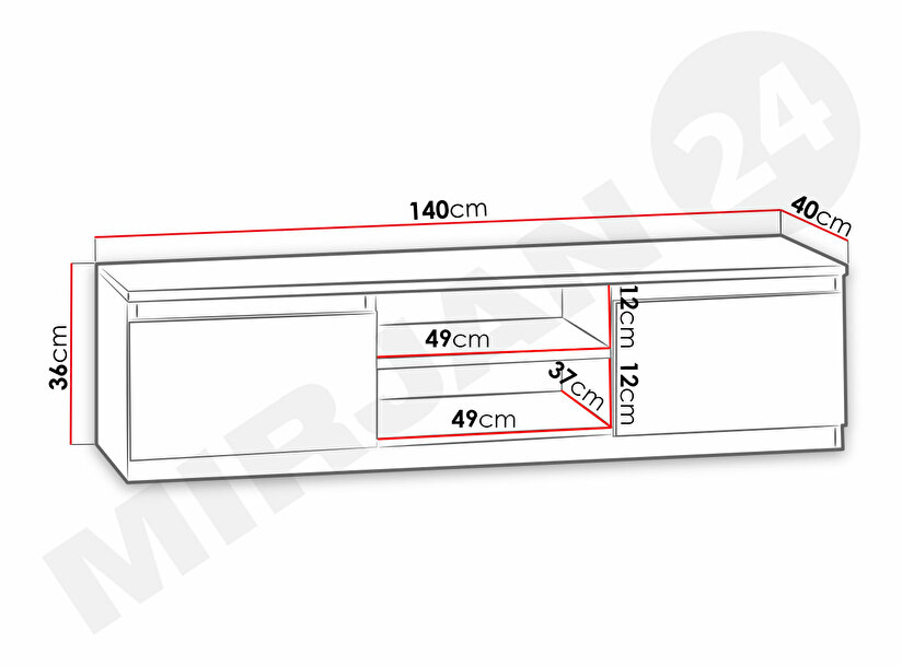 TV stolek/skříňka Kieran 140 (bílá)