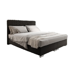 Manželská postel 180 cm Boxspring Penarth Comfort (černá) (s roštem, matrací a úl. prostorem)