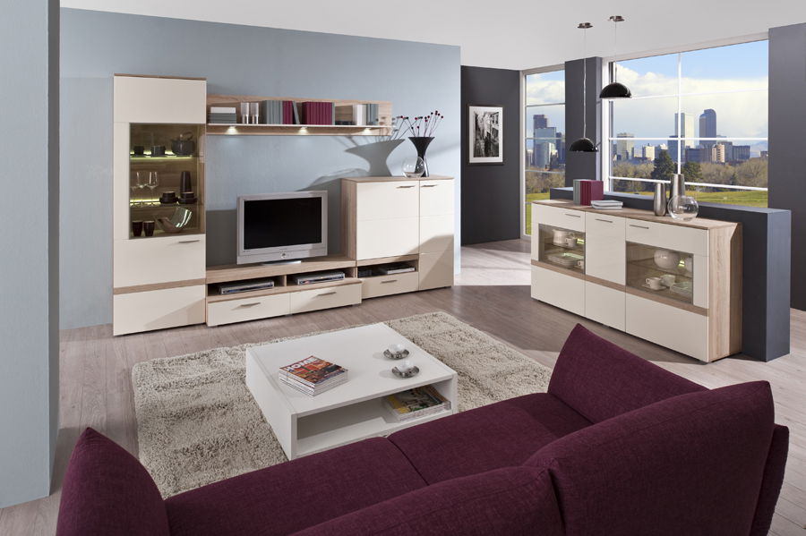 Obývací stěna Decodom Stadium K 03 dub bardolino + lesk vanilka