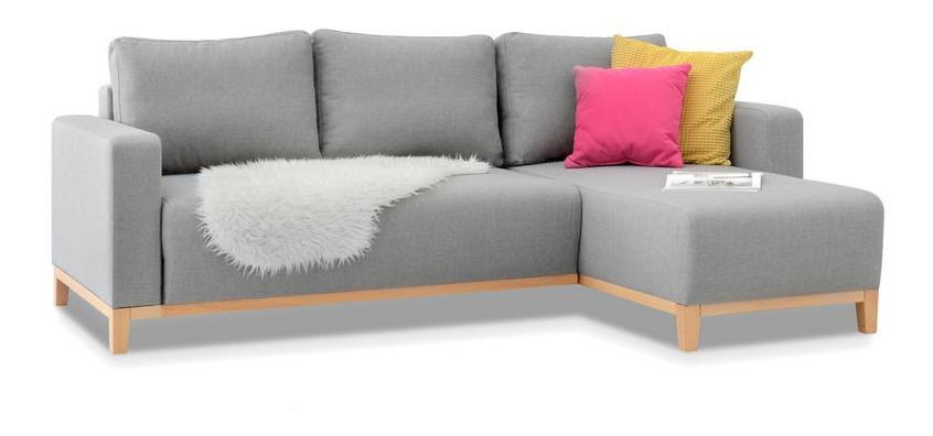 Rohová sedačka Salida (šedá + dub)