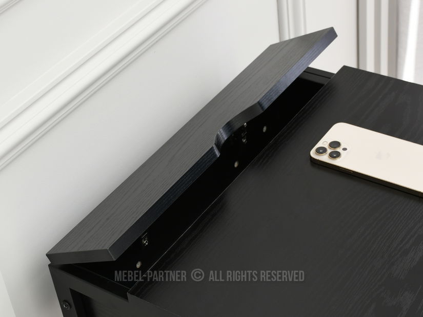 Noční stolek Torry (černé dřevo + černá)